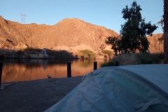 Abendstimmung auf dem Campingplatz in Bullhead City am Colorado